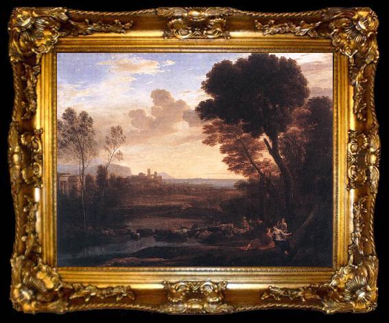 framed  Claude Lorrain Landscape with Paris and Oenone fdg, ta009-2